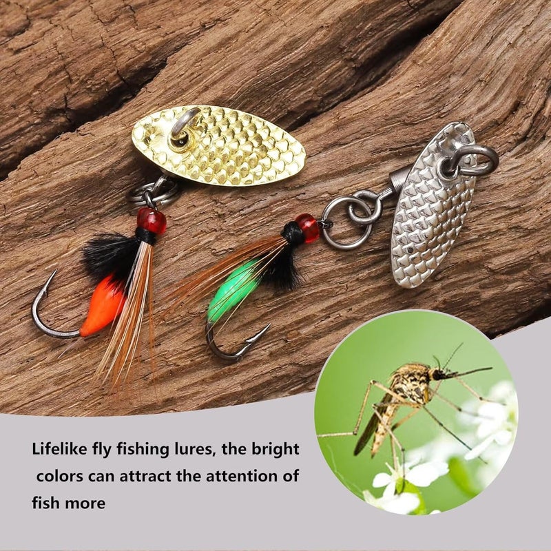 Dovesun Fly Fishing Lures Fly Fishing Flies Wet Fishing Flies Fishing Lures Fishing Spinner for Bass Sunfish Pike Trout 5PCS/10PCS - Image 3